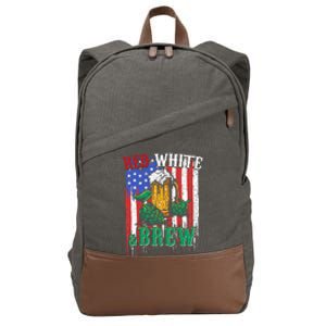 Red White And Brew 4th Of July Craft Beer Father Gift Cotton Canvas Backpack