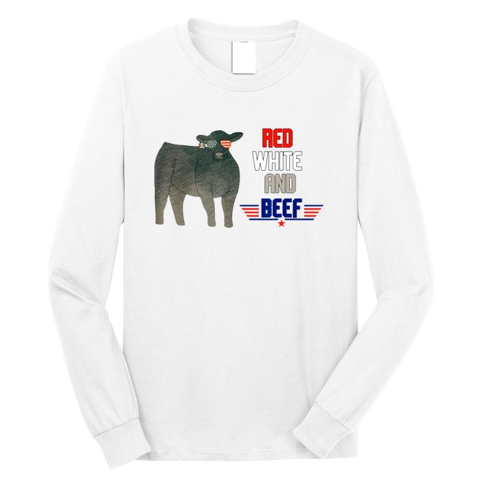 Red White And Beef Vintage Long Sleeve Shirt