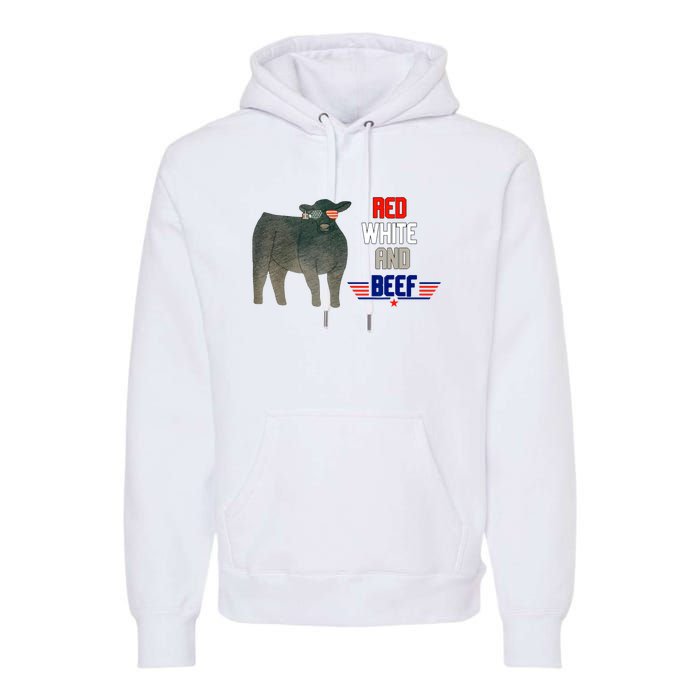 Red White And Beef Vintage Premium Hoodie