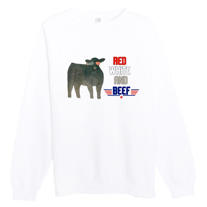 Red White And Beef Vintage Premium Crewneck Sweatshirt