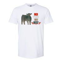 Red White And Beef Vintage Usa Flag 4th Of July Funny Cow Softstyle CVC T-Shirt