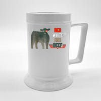 Red White And Beef Vintage Usa Flag 4th Of July Funny Cow Beer Stein