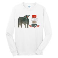 Red White And Beef Vintage Usa Flag 4th Of July Funny Cow Tall Long Sleeve T-Shirt