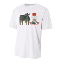 Red White And Beef Vintage Usa Flag 4th Of July Funny Cow Performance Sprint T-Shirt