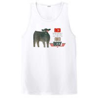 Red White And Beef Vintage Usa Flag 4th Of July Funny Cow PosiCharge Competitor Tank