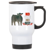 Red White And Beef Vintage Usa Flag 4th Of July Funny Cow Stainless Steel Travel Mug