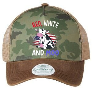 Red White And Moo Cow 4th Of July Patriotic Cool Gift Legacy Tie Dye Trucker Hat