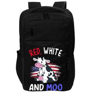 Red White And Moo Cow 4th Of July Patriotic Cool Gift Impact Tech Backpack