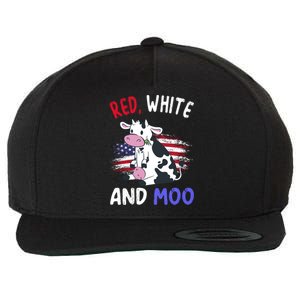 Red White And Moo Cow 4th Of July Patriotic Cool Gift Wool Snapback Cap