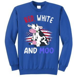 Red White And Moo Cow 4th Of July Patriotic Cool Gift Sweatshirt