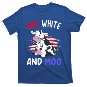 Red White And Moo Cow 4th Of July Patriotic Cool Gift T-Shirt