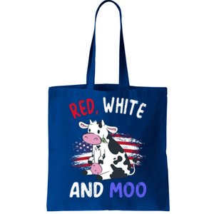 Red White And Moo Cow 4th Of July Patriotic Cool Gift Tote Bag