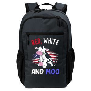 Red White And Moo Cow 4th Of July Patriotic Cool Gift Daily Commute Backpack