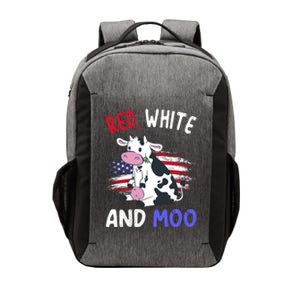 Red White And Moo Cow 4th Of July Patriotic Cool Gift Vector Backpack