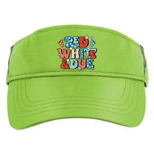 Red White And Due Pregnancy Announcement 4th Of July Groovy Adult Drive Performance Visor