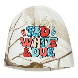 Red White And Due Pregnancy Announcement 4th Of July Groovy Kati - Camo Knit Beanie