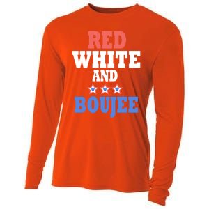 Red White And Boujee Funny 4th Of July Patriotic July Fourth Cool Gift Cooling Performance Long Sleeve Crew