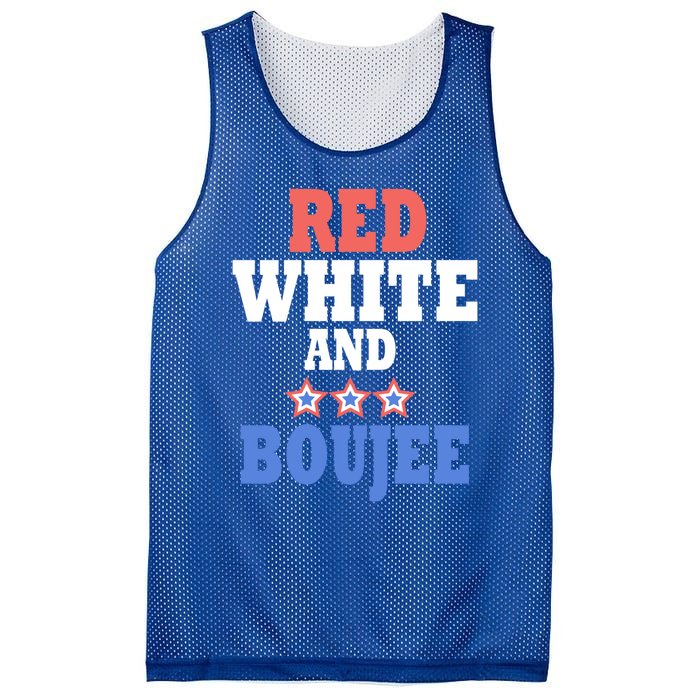 Red White And Boujee Funny 4th Of July Patriotic July Fourth Cool Gift Mesh Reversible Basketball Jersey Tank