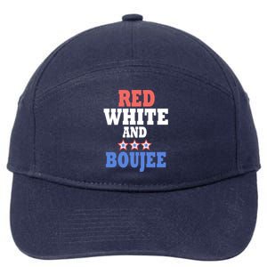 Red White And Boujee Funny 4th Of July Patriotic July Fourth Cool Gift 7-Panel Snapback Hat