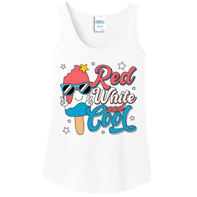 Red White And Cool 4th Of July Ladies Essential Tank