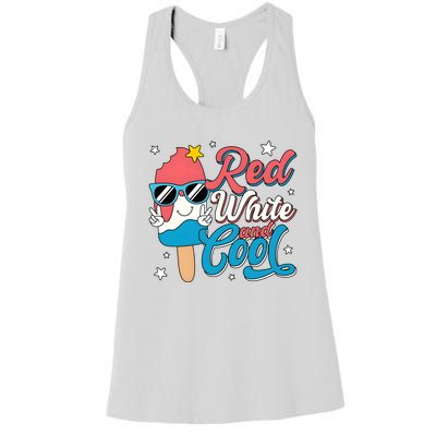 Red White And Cool 4th Of July Women's Racerback Tank