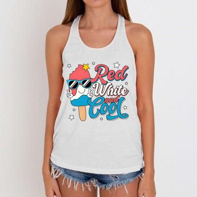 Red White And Cool 4th Of July Women's Knotted Racerback Tank