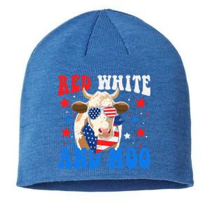 Red White And Moo Cow Gift Sustainable Beanie