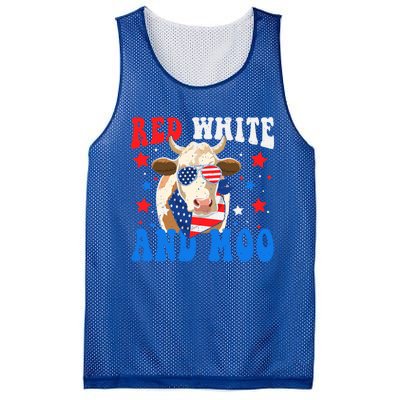 Red White And Moo Cow Gift Mesh Reversible Basketball Jersey Tank