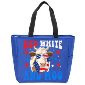 Red White And Moo Cow Gift Zip Tote Bag