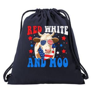 Red White And Moo Cow Gift Drawstring Bag