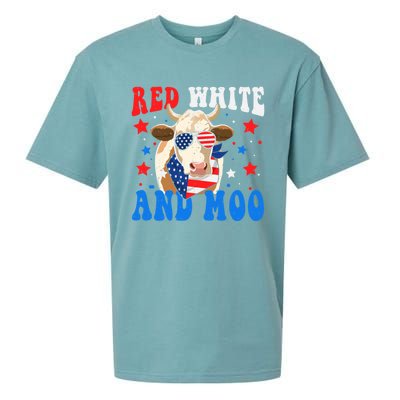 Red White And Moo Cow Gift Sueded Cloud Jersey T-Shirt