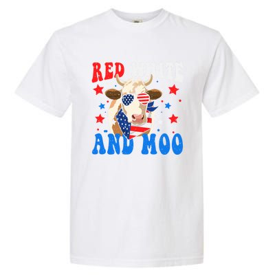 Red White And Moo Cow Gift Garment-Dyed Heavyweight T-Shirt