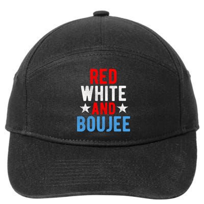 Red White And Boujee Funny 4th Of July Us Flag Gift Meaningful Gift 7-Panel Snapback Hat