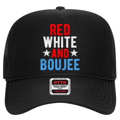 Red White And Boujee Funny 4th Of July Us Flag Gift Meaningful Gift Trucker Hat