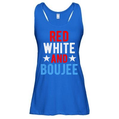 Red White And Boujee Funny 4th Of July Us Flag Gift Meaningful Gift Ladies Essential Flowy Tank