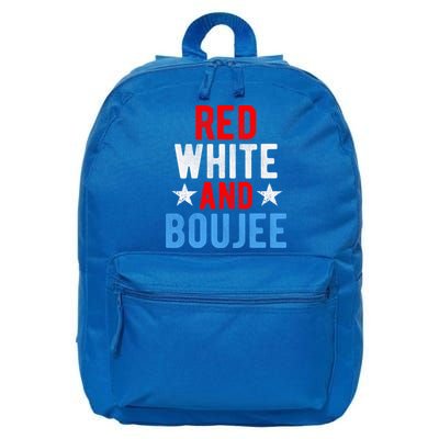 Red White And Boujee Funny 4th Of July Us Flag Gift Meaningful Gift 16 in Basic Backpack