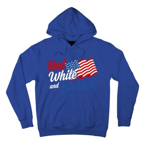 Red White And Blessed Funny 4th Of July Patriotic Gift Meaningful Gift Hoodie