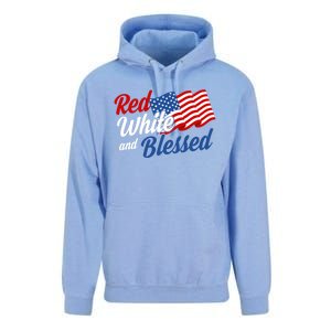 Red White And Blessed Funny 4th Of July Patriotic Gift Meaningful Gift Unisex Surf Hoodie