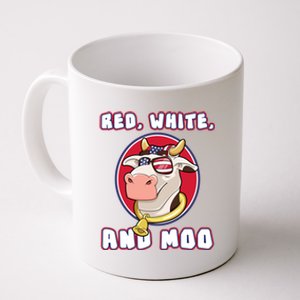 Red White And Moo July 4th Patriotic Cow Farmer Usa Pride Gift Coffee Mug