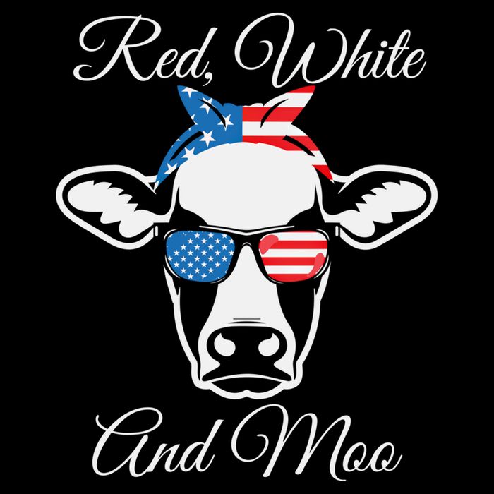 Red White And Moo American Flag Cow July 4th Meaningful Gift Sustainable Bucket Hat