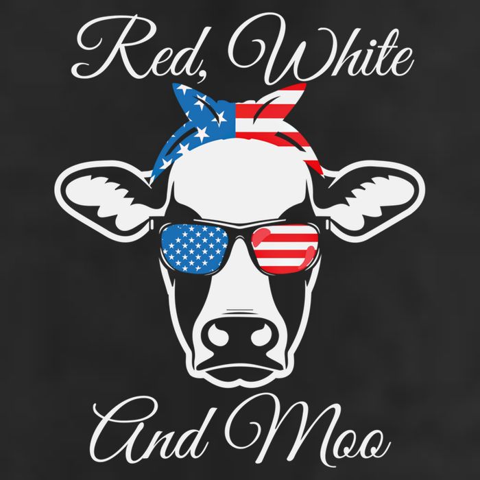 Red White And Moo American Flag Cow July 4th Meaningful Gift Adult Drive Performance Visor