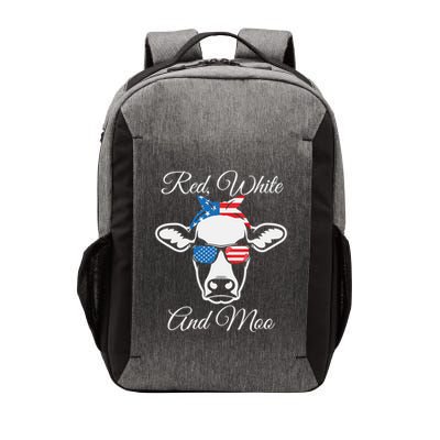 Red White And Moo American Flag Cow July 4th Meaningful Gift Vector Backpack