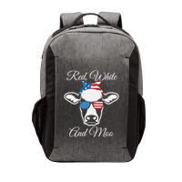 Red White And Moo American Flag Cow July 4th Meaningful Gift Vector Backpack