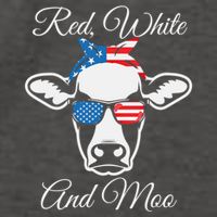Red White And Moo American Flag Cow July 4th Meaningful Gift Vector Backpack