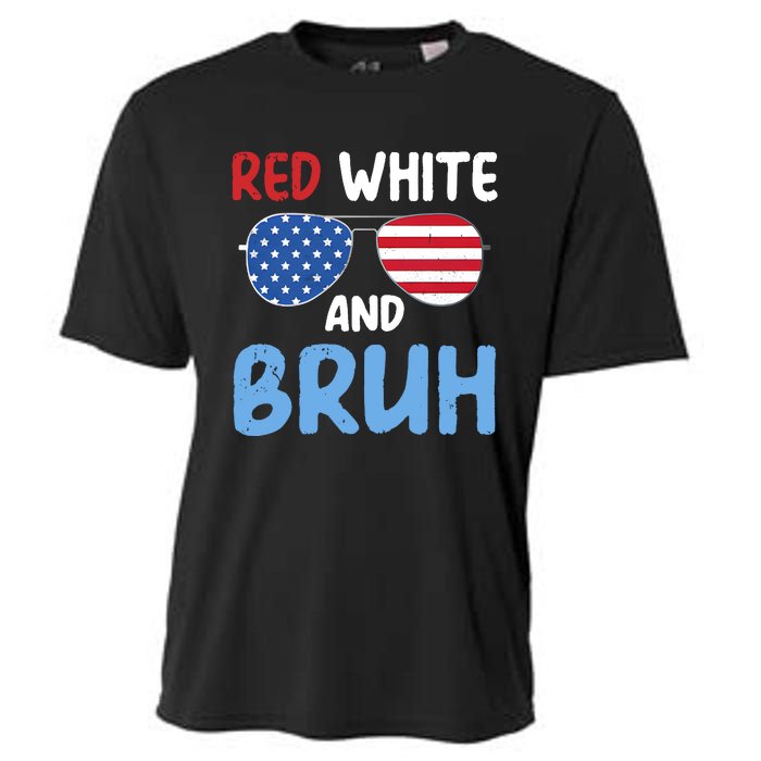 Red White And Bruh 4th Of July Cooling Performance Crew T-Shirt