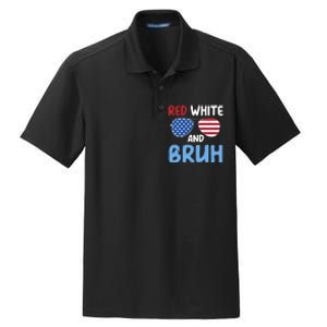 Red White And Bruh 4th Of July Dry Zone Grid Polo