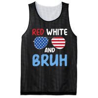 Red White And Bruh 4th Of July Mesh Reversible Basketball Jersey Tank