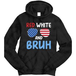 Red White And Bruh 4th Of July Tie Dye Hoodie