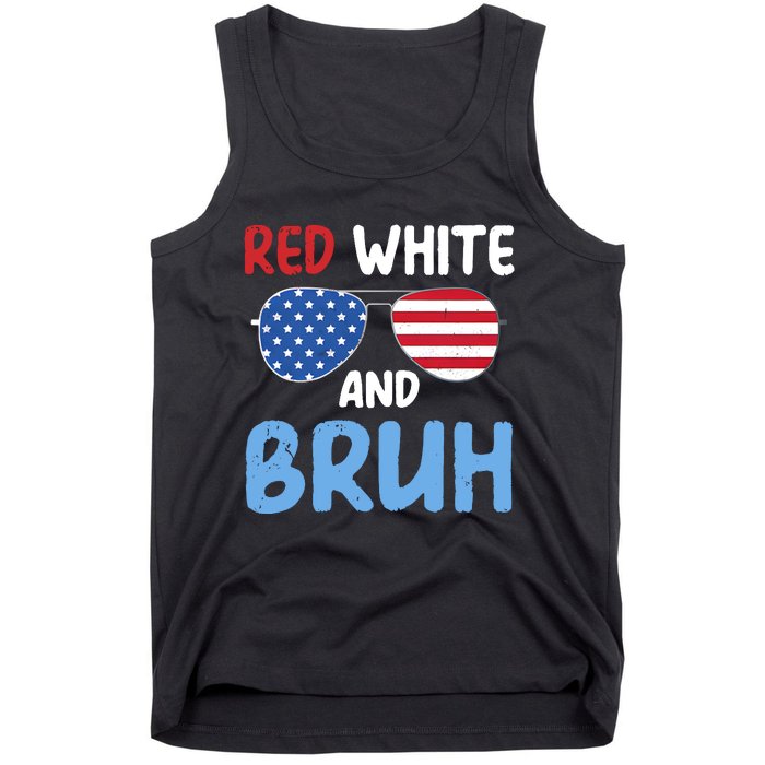 Red White And Bruh 4th Of July Tank Top