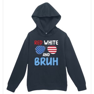 Red White And Bruh 4th Of July Urban Pullover Hoodie